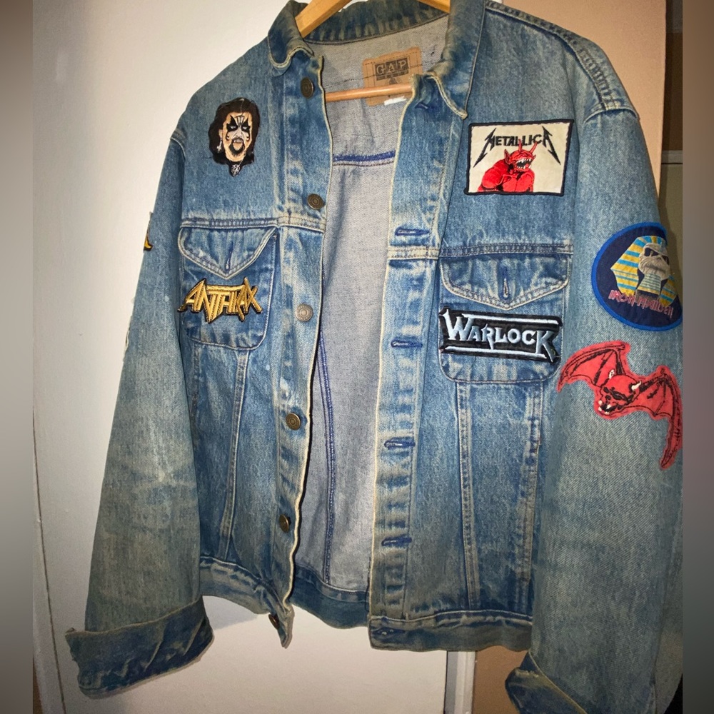 Custom rock band gap denim jacket